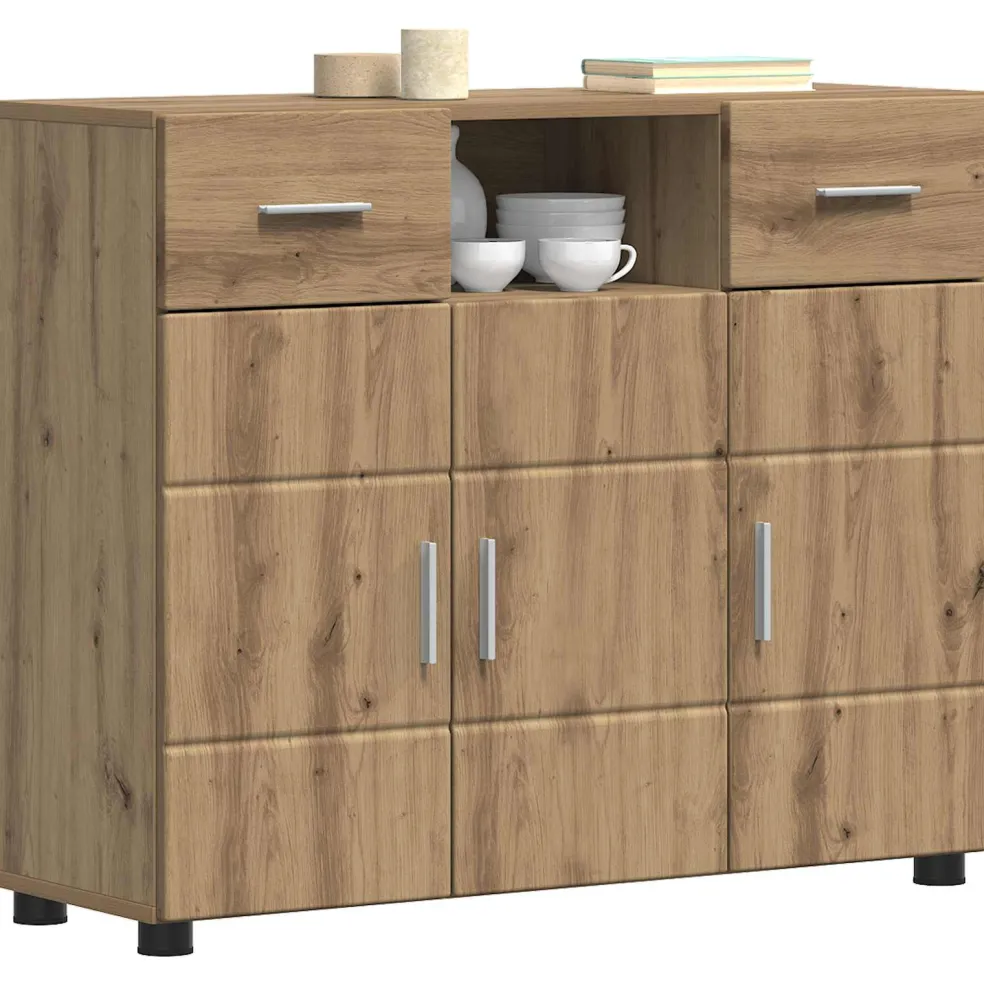 vidaXL Houten Kast Artisan Eiken Bewerkt hout