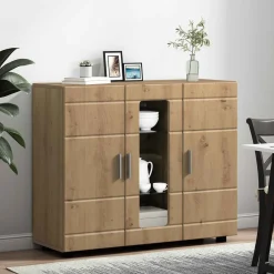 vidaXL Houten Kast Artisan Eiken Bewerkt hout