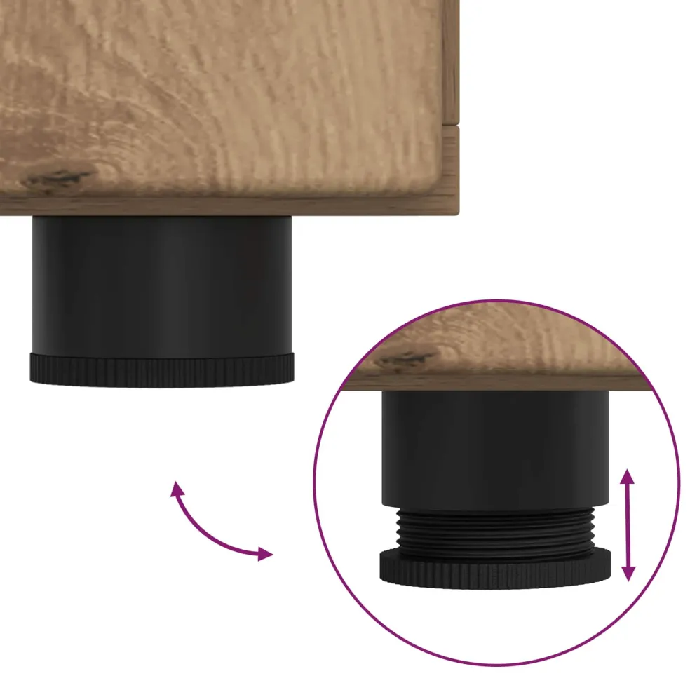 vidaXL Houten Kast Artisan Eiken Bewerkt hout