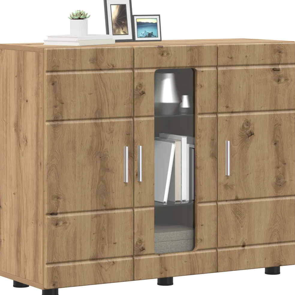 vidaXL Houten Kast Artisan Eiken Bewerkt hout