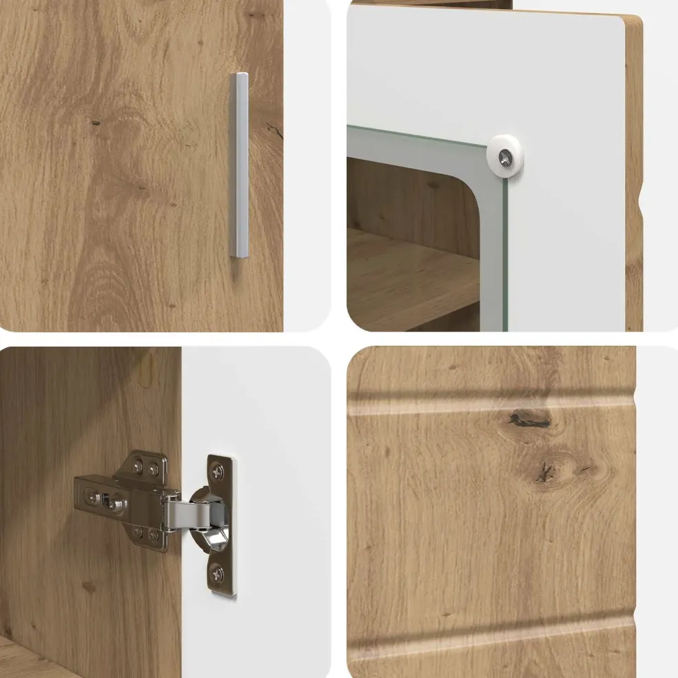 vidaXL Houten Kast Artisan Eiken Bewerkt hout