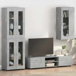 vidaXL Houten Kast Beton Grijs Bewerkt hout
