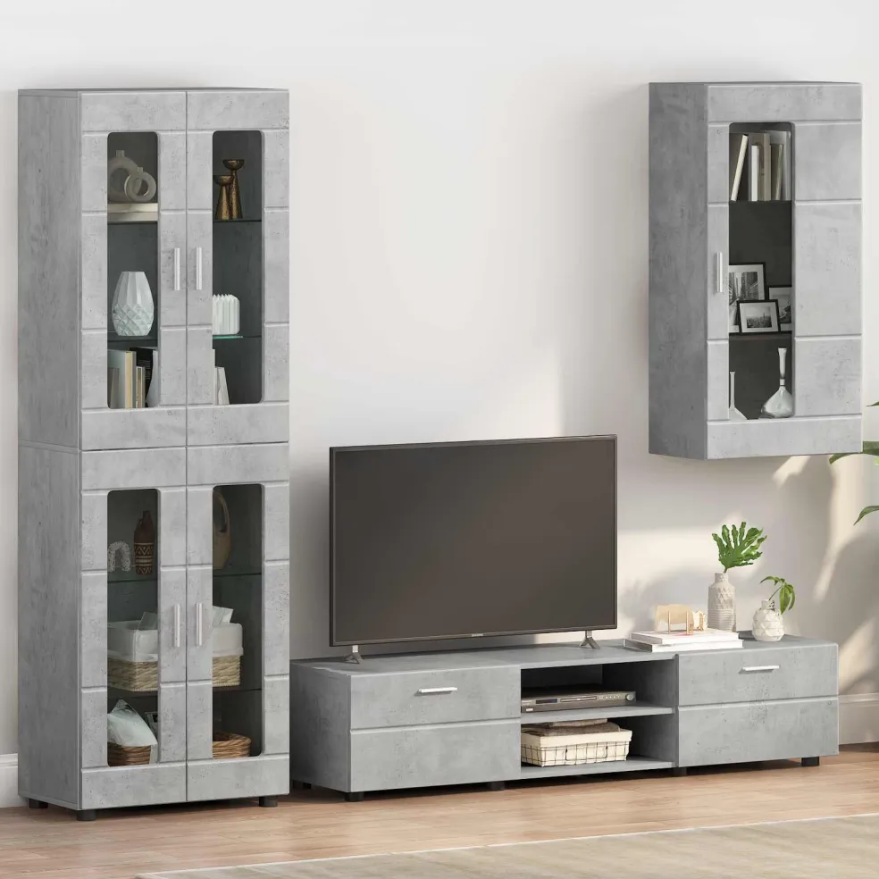 vidaXL Houten Kast Beton Grijs Bewerkt hout