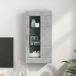 vidaXL Houten Kast Beton Grijs Bewerkt hout