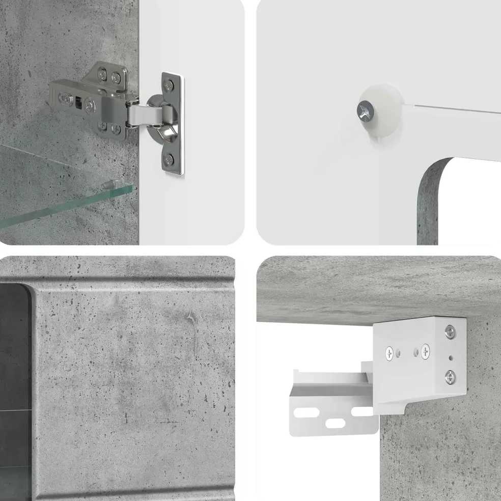 vidaXL Houten Kast Beton Grijs Bewerkt hout