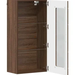 vidaXL Houten Kast Bruin Eiken Bewerkt hout