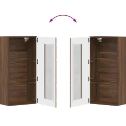vidaXL Houten Kast Bruin Eiken Bewerkt hout