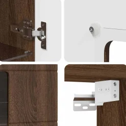 vidaXL Houten Kast Bruin Eiken Bewerkt hout