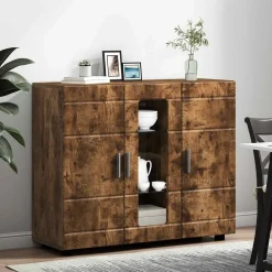 vidaXL Houten Kast Gerookt eiken Bewerkt hout