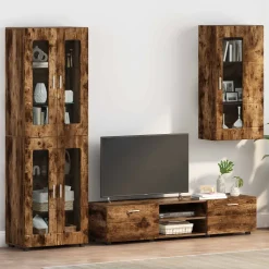 vidaXL Houten Kast Gerookt eiken Bewerkt hout