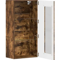vidaXL Houten Kast Gerookt eiken Bewerkt hout