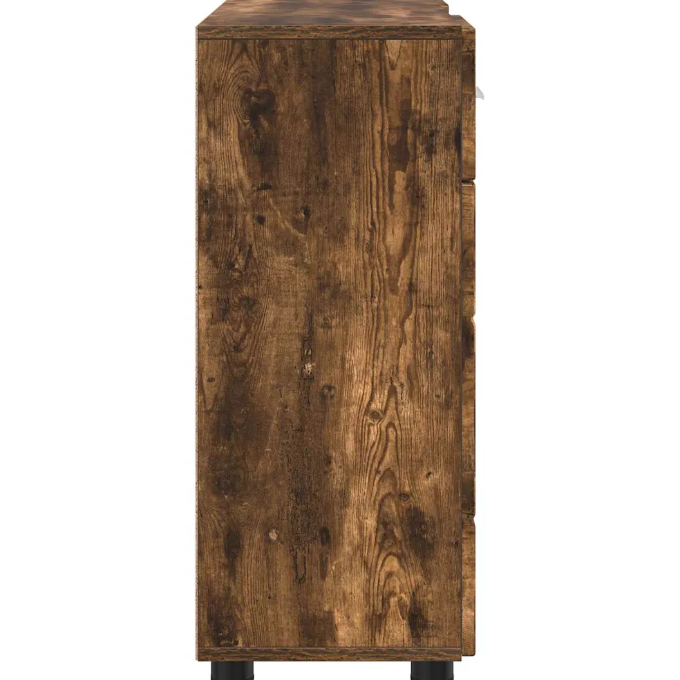 vidaXL Houten Kast Gerookt eiken Bewerkt hout
