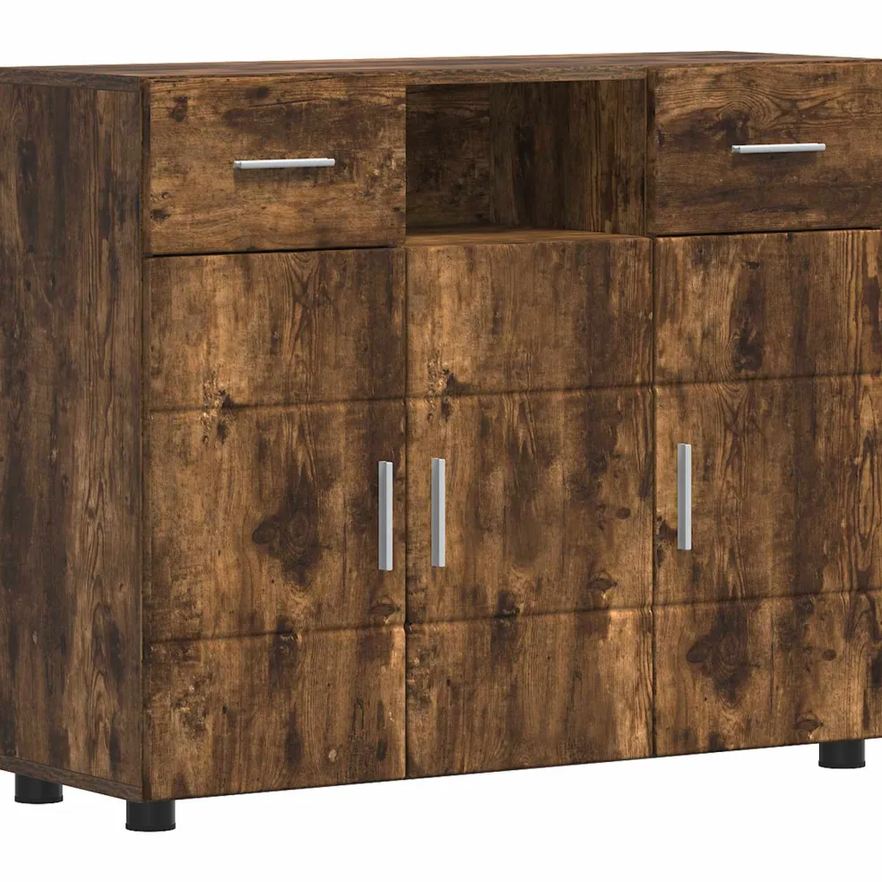 vidaXL Houten Kast Gerookt eiken Bewerkt hout
