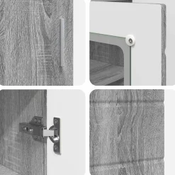 vidaXL Houten Kast Grijs Sonoma Bewerkt hout