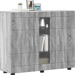 vidaXL Houten Kast Grijs Sonoma Bewerkt hout