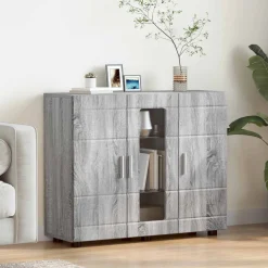 vidaXL Houten Kast Grijs Sonoma Bewerkt hout