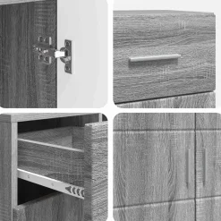 vidaXL Houten Kast Grijs Sonoma Bewerkt hout