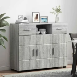 vidaXL Houten Kast Grijs Sonoma Bewerkt hout