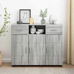 vidaXL Houten Kast Grijs Sonoma Bewerkt hout