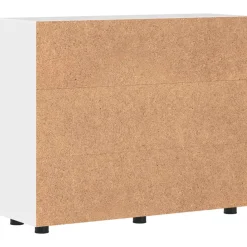 vidaXL Houten Kast Hoogglans wit Bewerkt hout