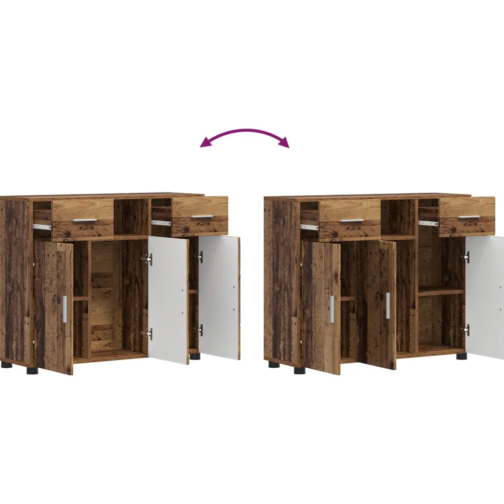 vidaXL Houten Kast Oudhout Bewerkt hout