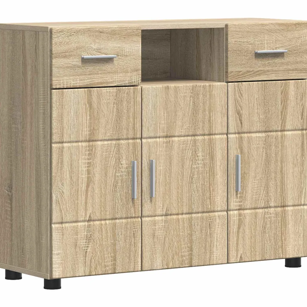 vidaXL Houten Kast Sonoma Eiken Bewerkt hout