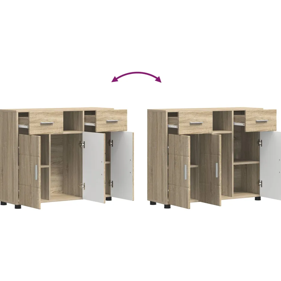 vidaXL Houten Kast Sonoma Eiken Bewerkt hout