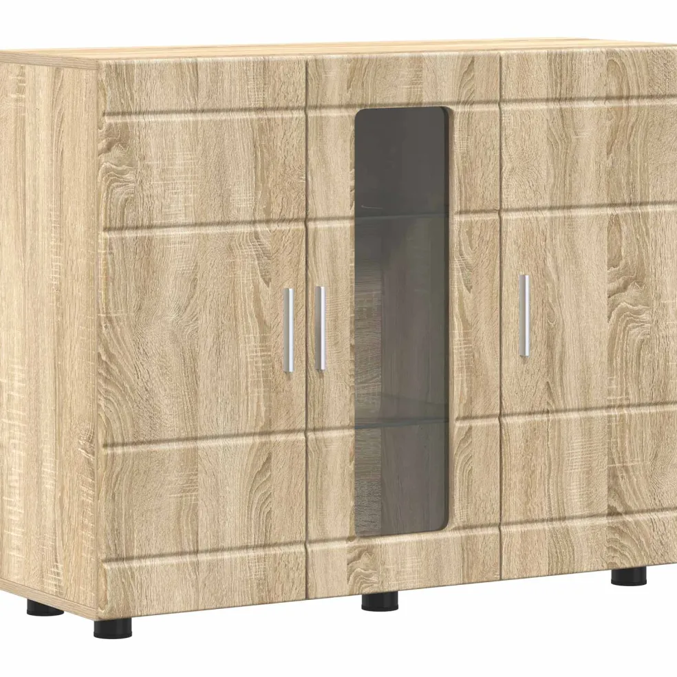 vidaXL Houten Kast Sonoma Eiken Bewerkt hout