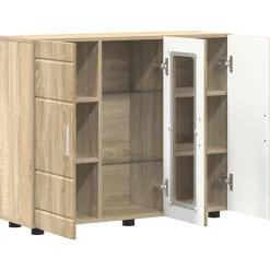 vidaXL Houten Kast Sonoma Eiken Bewerkt hout
