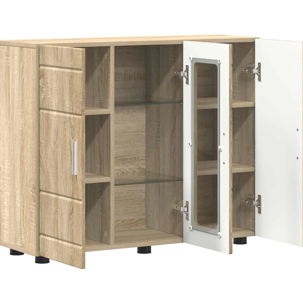 vidaXL Houten Kast Sonoma Eiken Bewerkt hout