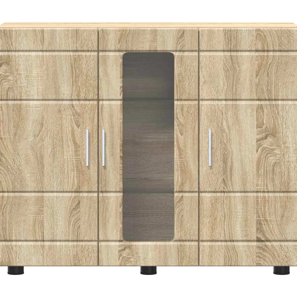 vidaXL Houten Kast Sonoma Eiken Bewerkt hout