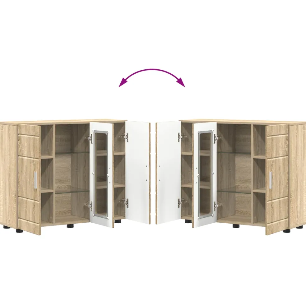 vidaXL Houten Kast Sonoma Eiken Bewerkt hout