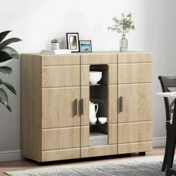 vidaXL Houten Kast Sonoma Eiken Bewerkt hout