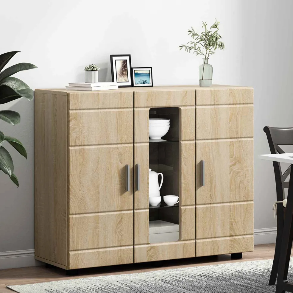 vidaXL Houten Kast Sonoma Eiken Bewerkt hout