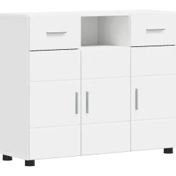 vidaXL Houten Kast Wit Bewerkt hout
