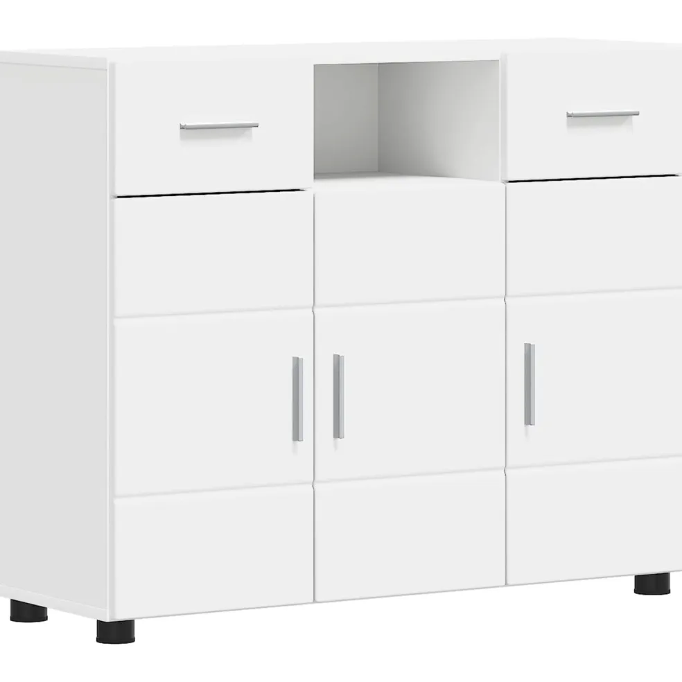 vidaXL Houten Kast Wit Bewerkt hout