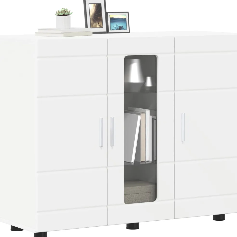 vidaXL Houten Kast Wit Bewerkt hout