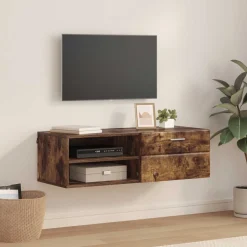 vidaXL Houten Kast 100,5 x 39 x 30 cm Gerookt eiken Bewerkt hout