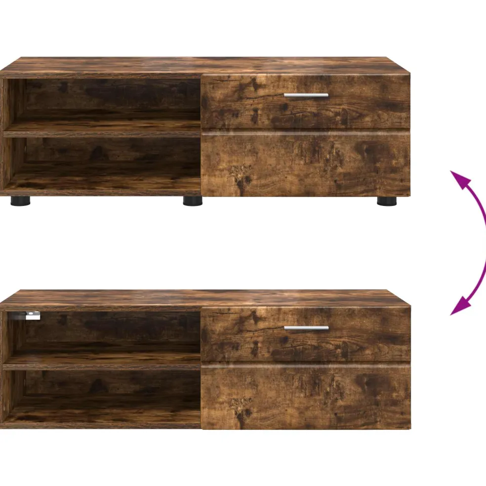vidaXL Houten Kast 100,5 x 39 x 30 cm Gerookt eiken Bewerkt hout
