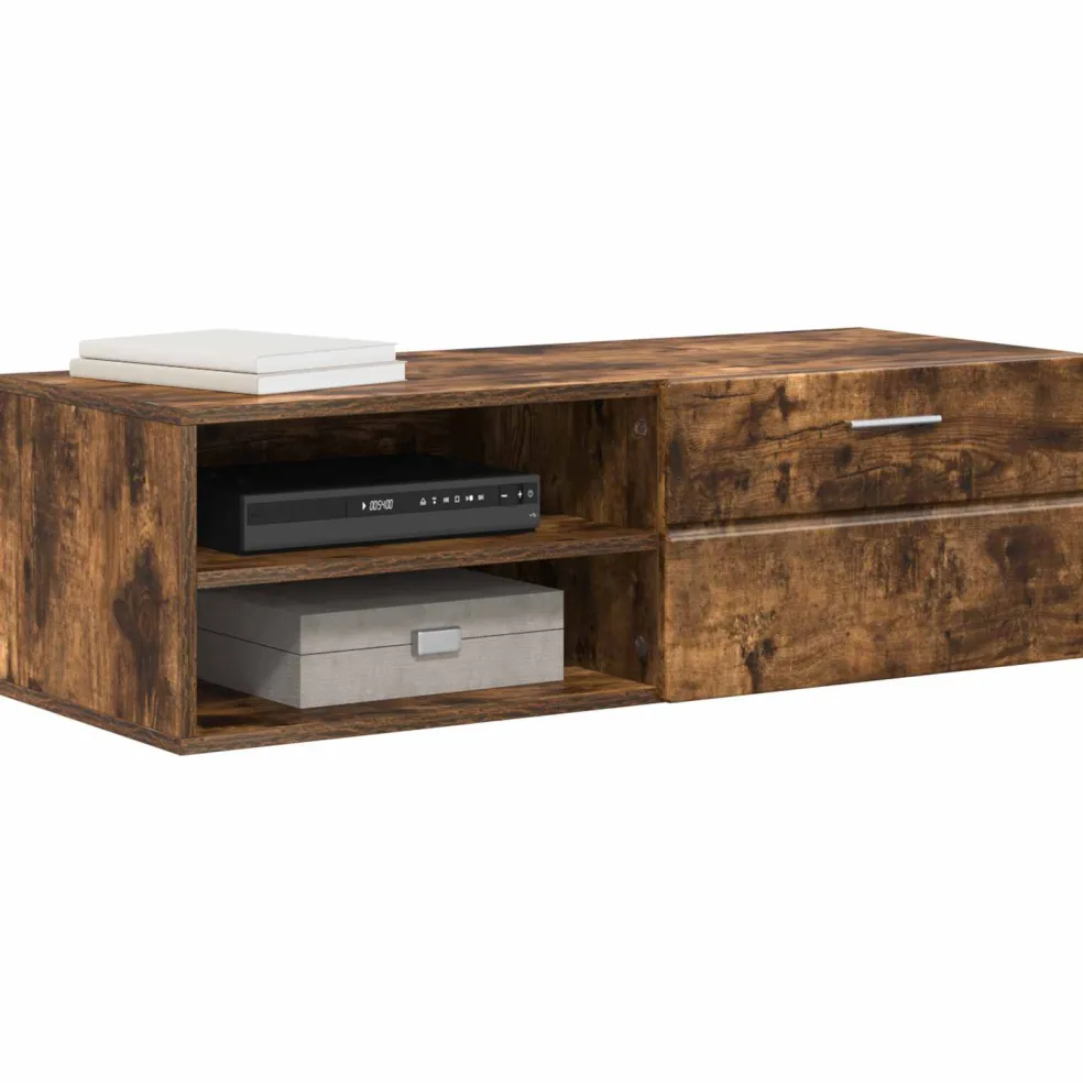 vidaXL Houten Kast 100,5 x 39 x 30 cm Gerookt eiken Bewerkt hout