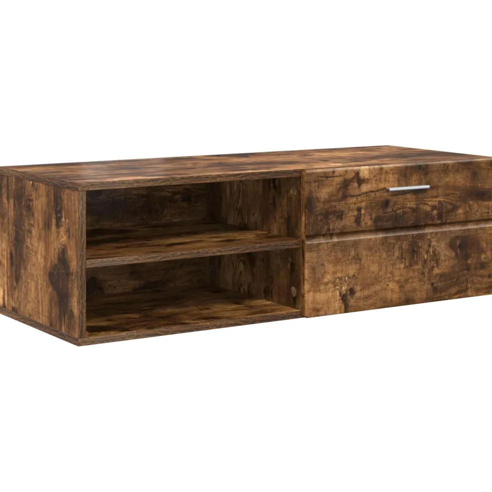 vidaXL Houten Kast 100,5 x 39 x 30 cm Gerookt eiken Bewerkt hout