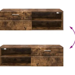 vidaXL Houten Kast 100,5 x 39 x 30 cm Gerookt eiken Bewerkt hout