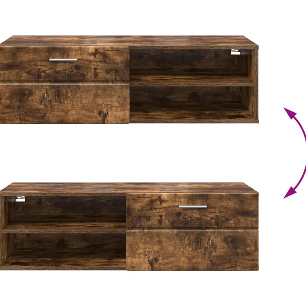 vidaXL Houten Kast 100,5 x 39 x 30 cm Gerookt eiken Bewerkt hout