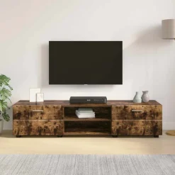 vidaXL Houten Kast 150 x 39 x 30 cm Gerookt eiken Bewerkt hout