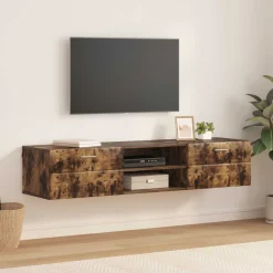 vidaXL Houten Kast 150 x 39 x 30 cm Gerookt eiken Bewerkt hout