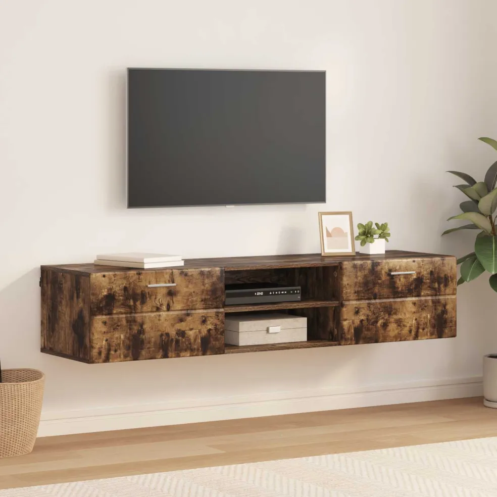 vidaXL Houten Kast 150 x 39 x 30 cm Gerookt eiken Bewerkt hout