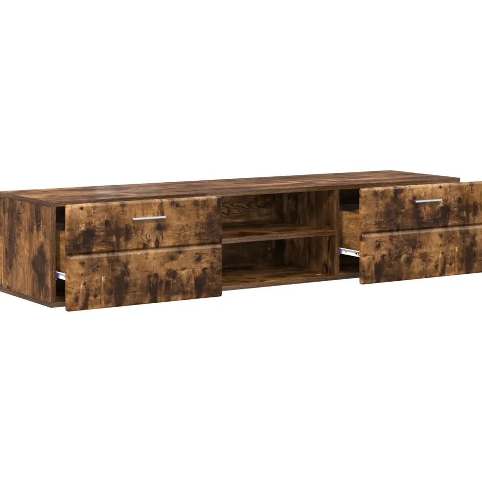 vidaXL Houten Kast 150 x 39 x 30 cm Gerookt eiken Bewerkt hout