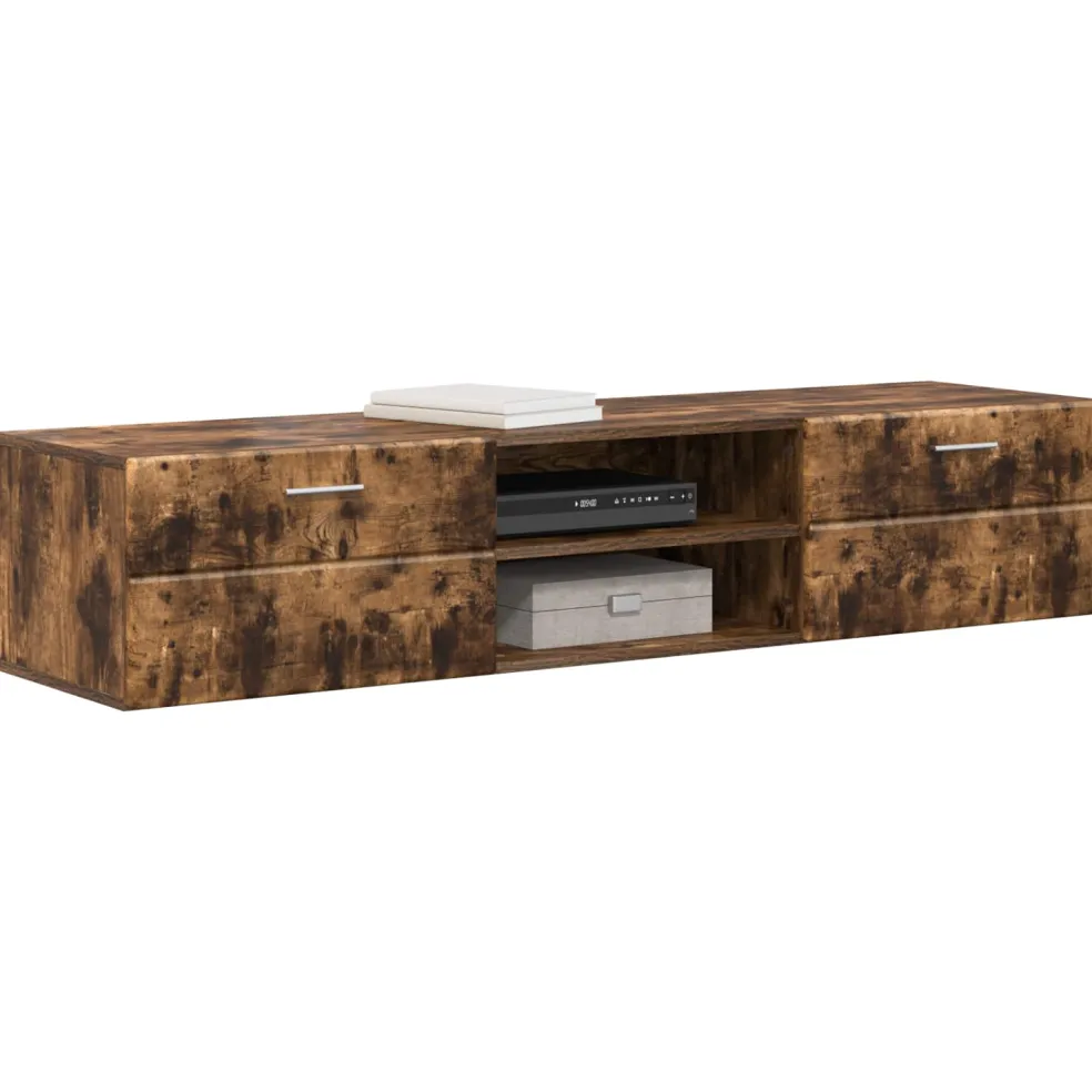 vidaXL Houten Kast 150 x 39 x 30 cm Gerookt eiken Bewerkt hout