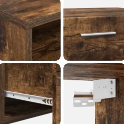 vidaXL Houten Kast 150 x 39 x 30 cm Gerookt eiken Bewerkt hout