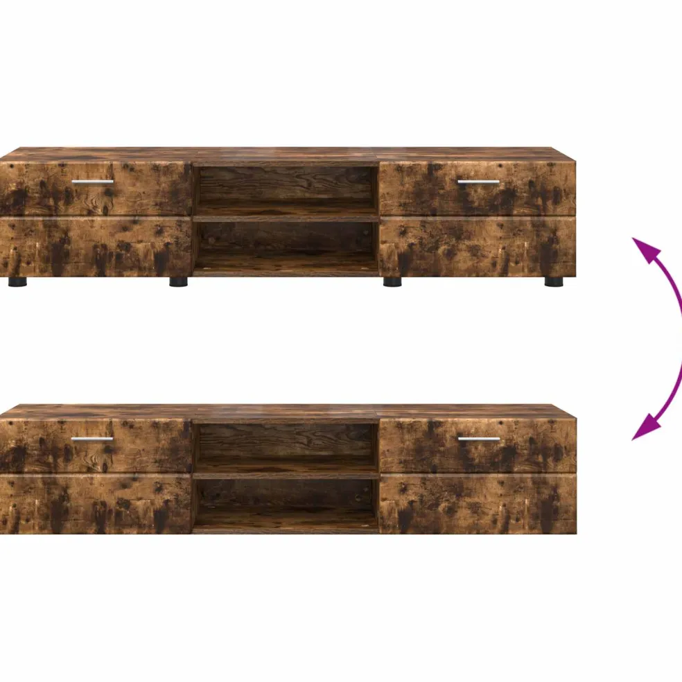 vidaXL Houten Kast 150 x 39 x 30 cm Gerookt eiken Bewerkt hout